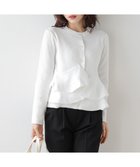 【ラジュール/Lajour】のペプラムリブニットカーディガン 大人の最旬トレンドファッション＆コーディネート founy(ファウニー) ファッション Fashion レディースファッション Fashion for Women トップス・カットソー Cut & Sew Tops ニット Knit Tops & Sweaters カーディガン・羽織り Layered Style Cardigans 2026年 2026 2026春夏・S/S Spring/Summer 2026 SS26 アシンメトリー Asymmetrical Style イレギュラー Irregular Design デコルテ Décolleté, Neckline フリル Frill, Ruffle ペプラム Peplum, Flared Hem thumbnail Uネックホワイト|ID: prp329100004978437 ipo3291000000037309328