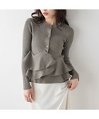 【ラジュール/Lajour】のペプラムリブニットカーディガン 大人の最旬トレンドファッション＆コーディネート founy(ファウニー) ファッション Fashion レディースファッション Fashion for Women トップス・カットソー Cut & Sew Tops ニット Knit Tops & Sweaters カーディガン・羽織り Layered Style Cardigans 2026年 2026 2026春夏・S/S Spring/Summer 2026 SS26 アシンメトリー Asymmetrical Style イレギュラー Irregular Design デコルテ Décolleté, Neckline フリル Frill, Ruffle ペプラム Peplum, Flared Hem thumbnail Uネックモカ|ID: prp329100004978437 ipo3291000000037309329