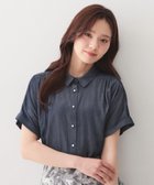 【インデックス/INDEX】の【UVケア/接触冷感/吸水速乾】シャンブレーターンバックシャツ《洗濯機OK》 大人の最旬トレンドファッション＆コーディネート founy(ファウニー) ファッション Fashion レディースファッション Fashion for Women トップス・カットソー Cut & Sew Tops シャツ・ブラウス・オフィスカジュアル Elegant Blouses & Button-Ups バッグ Bags ギャザー Gathered, Ruffled 吸水 Absorbent, Quick-Dry シャンブレー Chambray, Denim-Like Fabric シンプル Simple, Minimal スマート Smart, Elegant バランス Balance, Style Balance ボックス Boxy, Box Shape ヨーク Yoke, Yoke Design ワイド Wide, Wide Fit エレガント 上品 Elegant ビジネス 仕事 通勤 Business / Work / Commuting thumbnail ネイビー|ID: prp329100004978438 ipo3291000000037309336