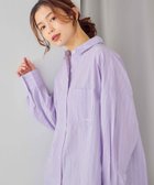 【スタディオ クリップ/studio CLIP】の刺繍ストライプBIGシャツ 大人の最旬トレンドファッション＆コーディネート founy(ファウニー) ファッション Fashion レディースファッション Fashion for Women トップス・カットソー Cut & Sew Tops シャツ・ブラウス・オフィスカジュアル Elegant Blouses & Button-Ups サテン Satin, Glossy Fabric シンプル Simple, Minimal スウェット / スエット Sweatshirt, Sweatwear ストライプ Stripe, Striped Pattern タートル Turtleneck, Turtle Collar デニム Denim, Jeans Material ビッグ Big, Oversized ポケット Pocket, Pocket Detail ワイド Wide, Wide Fit 定番 Standard, Basic Item 春 Spring thumbnail パープル02|ID: prp329100004978439 ipo3291000000037309340