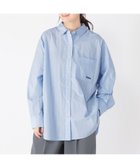 【スタディオ クリップ/studio CLIP】の刺繍ストライプBIGシャツ 大人の最旬トレンドファッション＆コーディネート founy(ファウニー) ファッション Fashion レディースファッション Fashion for Women トップス・カットソー Cut & Sew Tops シャツ・ブラウス・オフィスカジュアル Elegant Blouses & Button-Ups サテン Satin, Glossy Fabric シンプル Simple, Minimal スウェット / スエット Sweatshirt, Sweatwear ストライプ Stripe, Striped Pattern タートル Turtleneck, Turtle Collar デニム Denim, Jeans Material ビッグ Big, Oversized ポケット Pocket, Pocket Detail ワイド Wide, Wide Fit 定番 Standard, Basic Item 春 Spring thumbnail ブルー04|ID: prp329100004978439 ipo3291000000037309342