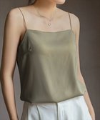 【ラジュール/Lajour】のカップ付きキャミソール 大人の最旬トレンドファッション＆コーディネート founy(ファウニー) ファッション Fashion レディースファッション Fashion for Women トップス・カットソー Cut & Sew Tops キャミソール&ノースリーブ Camisoles & Sleeveless Tops キャミソール Camisole, Spaghetti Strap Top サテン Satin, Glossy Fabric デコルテ Décolleté, Neckline フィット Fit, Slim Fit ラップ Wrap, Wrap Design エレガント 上品 Elegant thumbnail Aタイプグリーン|ID: prp329100004978444 ipo3291000000037309368