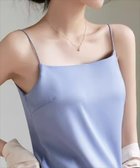 【ラジュール/Lajour】のカップ付きキャミソール 大人の最旬トレンドファッション＆コーディネート founy(ファウニー) ファッション Fashion レディースファッション Fashion for Women トップス・カットソー Cut & Sew Tops キャミソール&ノースリーブ Camisoles & Sleeveless Tops キャミソール Camisole, Spaghetti Strap Top サテン Satin, Glossy Fabric デコルテ Décolleté, Neckline フィット Fit, Slim Fit ラップ Wrap, Wrap Design エレガント 上品 Elegant thumbnail Aタイプブルー|ID: prp329100004978444 ipo3291000000037309369