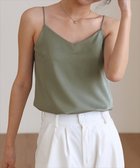 【ラジュール/Lajour】のカップ付きキャミソール 大人の最旬トレンドファッション＆コーディネート founy(ファウニー) ファッション Fashion レディースファッション Fashion for Women トップス・カットソー Cut & Sew Tops キャミソール&ノースリーブ Camisoles & Sleeveless Tops キャミソール Camisole, Spaghetti Strap Top サテン Satin, Glossy Fabric デコルテ Décolleté, Neckline フィット Fit, Slim Fit ラップ Wrap, Wrap Design エレガント 上品 Elegant thumbnail Bタイプグリーン|ID: prp329100004978444 ipo3291000000037309372