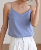 【ラジュール/Lajour】のカップ付きキャミソール 大人の最旬トレンドファッション＆コーディネート founy(ファウニー) ファッション Fashion レディースファッション Fashion for Women トップス・カットソー Cut & Sew Tops キャミソール&ノースリーブ Camisoles & Sleeveless Tops キャミソール Camisole, Spaghetti Strap Top サテン Satin, Glossy Fabric デコルテ Décolleté, Neckline フィット Fit, Slim Fit ラップ Wrap, Wrap Design エレガント 上品 Elegant thumbnail Bタイプブルー|ID: prp329100004978444 ipo3291000000037309373