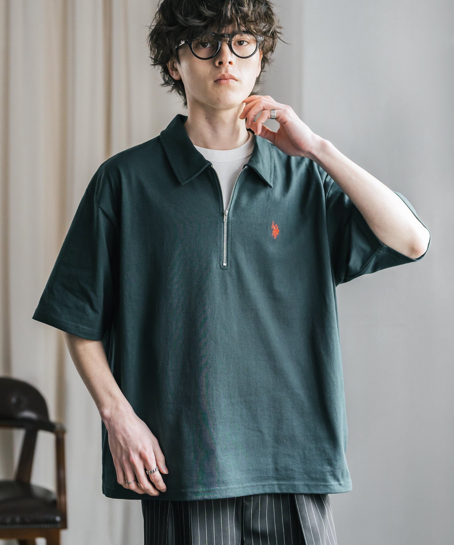 【ロッキーモンロー/Rocky Monroe】の新色追加 U.S. POLO ASSN. ワンポイントロゴ刺繍天竺半袖ハーフZIPポロ インテリア・キッズ・メンズ・レディースファッション・服の通販 founy(ファウニー) 　ファッション　Fashion　レディースファッション　Fashion for Women　トップス・カットソー　Cut & Sew Tops　インナー　Innerwear　シンプル　Simple, Minimal　スポーツ　Sports, Activewear　スリット　Slit, Slit Detail　ハーフ　Half, Half-Length　バランス　Balance, Style Balance　ポロシャツ　Polo Shirt, Collared Tee　別注　Limited Edition, Custom Order　半袖　Short Sleeve, Half Sleeve　メンズ　Men's, Menswear　リラックス　Relax, Relaxed Fit　ワイド　Wide, Wide Fit　ワンポイント　One Point, Statement Accent　再入荷　Restock / Back in Stock　おすすめ　Recommended / Our Picks　2026年　2026　2026春夏・S/S　Spring/Summer 2026 SS26　グリーン|ID: prp329100004978447 ipo3291000000037309393