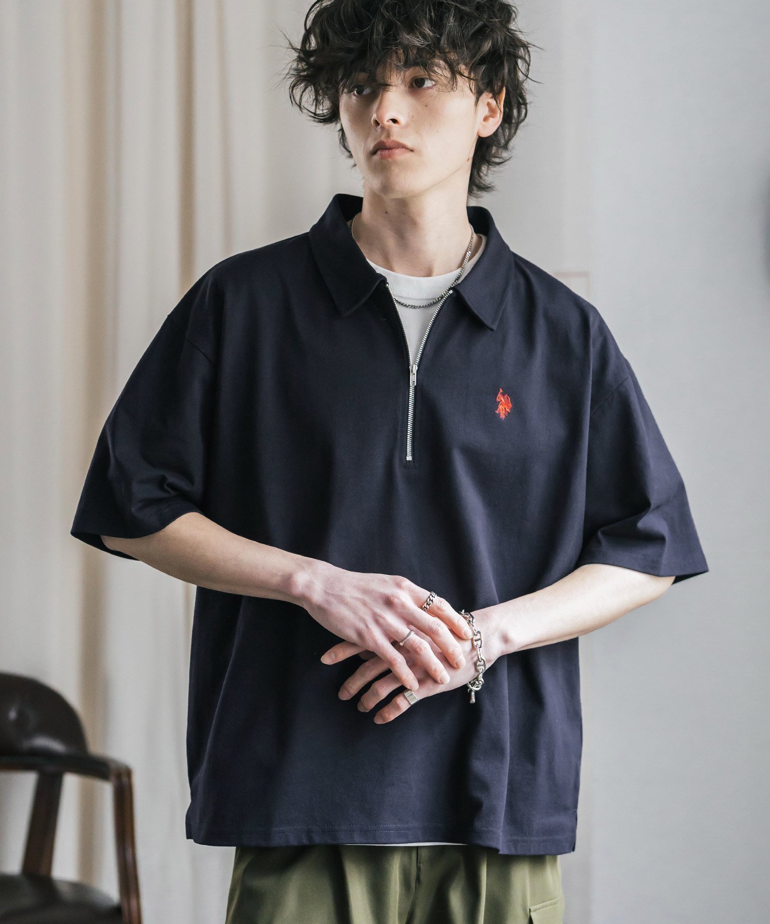 【ロッキーモンロー/Rocky Monroe】の新色追加 U.S. POLO ASSN. ワンポイントロゴ刺繍天竺半袖ハーフZIPポロ インテリア・キッズ・メンズ・レディースファッション・服の通販 founy(ファウニー) 　ファッション　Fashion　レディースファッション　Fashion for Women　トップス・カットソー　Cut & Sew Tops　インナー　Innerwear　シンプル　Simple, Minimal　スポーツ　Sports, Activewear　スリット　Slit, Slit Detail　ハーフ　Half, Half-Length　バランス　Balance, Style Balance　ポロシャツ　Polo Shirt, Collared Tee　別注　Limited Edition, Custom Order　半袖　Short Sleeve, Half Sleeve　メンズ　Men's, Menswear　リラックス　Relax, Relaxed Fit　ワイド　Wide, Wide Fit　ワンポイント　One Point, Statement Accent　再入荷　Restock / Back in Stock　おすすめ　Recommended / Our Picks　2026年　2026　2026春夏・S/S　Spring/Summer 2026 SS26　ネイビー|ID: prp329100004978447 ipo3291000000037309394