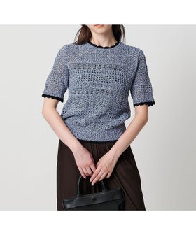 【ユナイテッドアローズ/UNITED ARROWS】 YTM ショートスリーブ ニット大人の最旬トレンドファッション＆コーディネート founy(ファウニー) ファッション Fashion レディースファッション Fashion for Women トップス・カットソー Cut & Sew Tops ニット Knit Tops & Sweaters ショート Short, Short Length スカラップ Scallop, Scalloped Edge スリーブ Sleeve, Long Sleeve / Short Sleeve 透かし Cut-Out, Lacework ワイド Wide, Wide Fit アウトレット Outlet / Clearance |ID:prp329100004978464