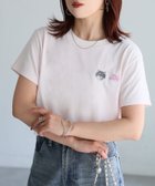 【リベリー/Riberry】のネコ刺繍半袖Tシャツ ピンク|ID: prp329100004978474 ipo3291000000037309548