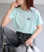 【リベリー/Riberry】のネコ刺繍半袖Tシャツ ミント|ID: prp329100004978474 ipo3291000000037309550