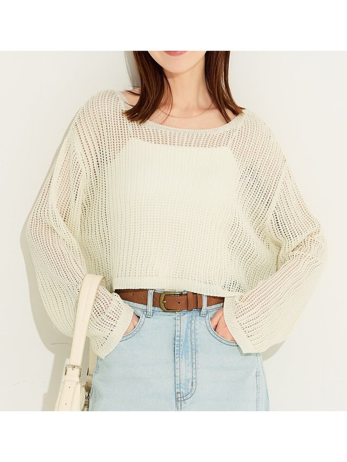 【コカ/COCA】の麻タッチメッシュショートニット インテリア・キッズ・メンズ・レディースファッション・服の通販 founy(ファウニー) https://founy.com/ ファッション Fashion レディースファッション Fashion for Women トップス・カットソー Cut & Sew Tops ニット Knit Tops & Sweaters 春 Spring キャミソール Camisole, Spaghetti Strap Top クロップド Cropped, Short Length コンパクト Compact, Small Size 軽量 Lightweight, Ultra Light サマー Summer, Summer Style ショート Short, Short Length シンプル Simple, Minimal 透かし Cut-Out, Lacework タンク Tank Top, Sleeveless Top デニム Denim, Jeans Material 長袖 Long Sleeve, Full Sleeve バランス Balance, Style Balance ポケット Pocket, Pocket Detail メッシュ Mesh, Net Fabric ワイド Wide, Wide Fit S/S・春夏 SS, Spring/Summer, Warm Season おすすめ Recommended / Our Picks 夏 Summer 2026年 2026 2026春夏・S/S Spring/Summer 2026 SS26 |ID: prp329100004978478 ipo3291000000037309565