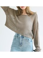 【コカ/COCA】の麻タッチメッシュショートニット Greige|ID: prp329100004978478 ipo3291000000037309570