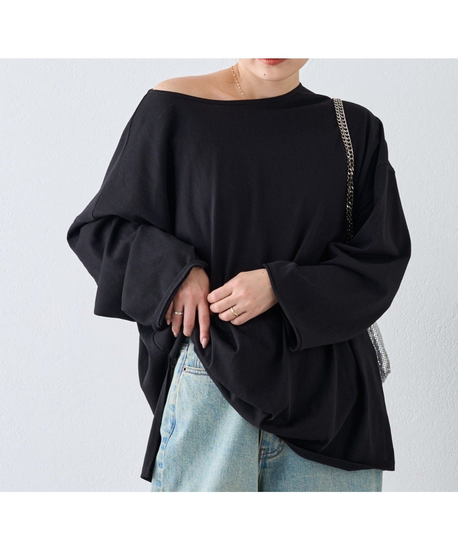 【チャオパニックティピー/CIAOPANIC TYPY】の【リバイバル/新色追加】シアースラブワンポイント刺繍オーバーTee インテリア・キッズ・メンズ・レディースファッション・服の通販 founy(ファウニー) 　ファッション　Fashion　レディースファッション　Fashion for Women　ショルダー　Shoulder, Shoulder Strap　シンプル　Simple, Minimal　ストライプ　Stripe, Striped Pattern　デニム　Denim, Jeans Material　ドロップ　Drop Shoulder, Dropped Style　定番　Standard, Basic Item　おすすめ　Recommended / Our Picks　ブラック|ID: prp329100004978482 ipo3291000000037309596