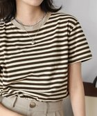 【ミニミニストア/miniministore】のボーダーtシャツ半袖 レディース 韓国風 大人の最旬トレンドファッション＆コーディネート founy(ファウニー) ファッション Fashion レディースファッション Fashion for Women トップス・カットソー Cut & Sew Tops シャツ・ブラウス・オフィスカジュアル Elegant Blouses & Button-Ups ロングTシャツ・Tシャツ Longline T-Shirts & Tees デニム Denim, Jeans Material トレンド Trend, Trending Now ボーダー Border, Stripe 半袖 Short Sleeve, Half Sleeve ラウンド Round, Round Neck ワイド Wide, Wide Fit 夏 Summer thumbnail ブラウン|ID: prp329100004978489 ipo3291000000037309628