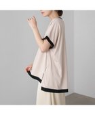 【バブ ブージュルード/Bab Bou Jeloud】のバイカラーTシャツ 大人の最旬トレンドファッション＆コーディネート founy(ファウニー) ファッション Fashion レディースファッション Fashion for Women トップス・カットソー Cut & Sew Tops シャツ・ブラウス・オフィスカジュアル Elegant Blouses & Button-Ups ロングTシャツ・Tシャツ Longline T-Shirts & Tees なめらか Smooth, Silky Texture シンプル Simple, Minimal 再入荷 Restock / Back in Stock thumbnail IVORY|ID: prp329100004978522 ipo3291000000037309752