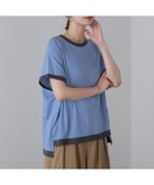 【バブ ブージュルード/Bab Bou Jeloud】のバイカラーTシャツ 大人の最旬トレンドファッション＆コーディネート founy(ファウニー) ファッション Fashion レディースファッション Fashion for Women トップス・カットソー Cut & Sew Tops シャツ・ブラウス・オフィスカジュアル Elegant Blouses & Button-Ups ロングTシャツ・Tシャツ Longline T-Shirts & Tees なめらか Smooth, Silky Texture シンプル Simple, Minimal 再入荷 Restock / Back in Stock thumbnail L.BLUE|ID: prp329100004978522 ipo3291000000037309754
