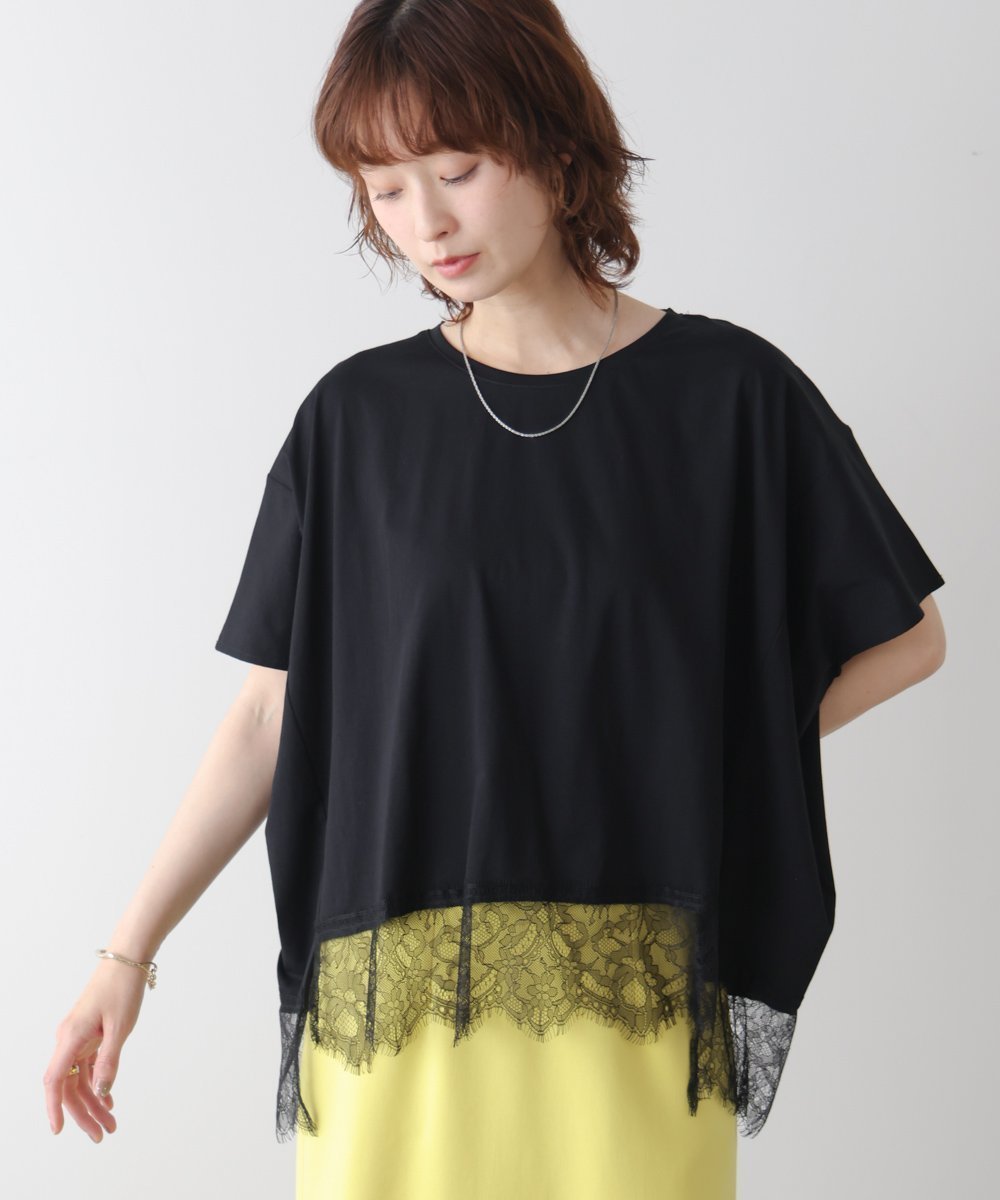 【バブ ブージュルード/Bab Bou Jeloud】のレースドルマンプルオーバー インテリア・キッズ・メンズ・レディースファッション・服の通販 founy(ファウニー) 　ファッション　Fashion　レディースファッション　Fashion for Women　トップス・カットソー　Cut & Sew Tops　カジュアルプルオーバー・ニットトップス　Pullovers & Knit Tops / Casual Pullovers　エレガント 上品　Elegant　シンプル　Simple, Minimal　リラックス　Relax, Relaxed Fit　レース　Lace, Lace Fabric　再入荷　Restock / Back in Stock　BLACK|ID: prp329100004978523 ipo3291000000037309759