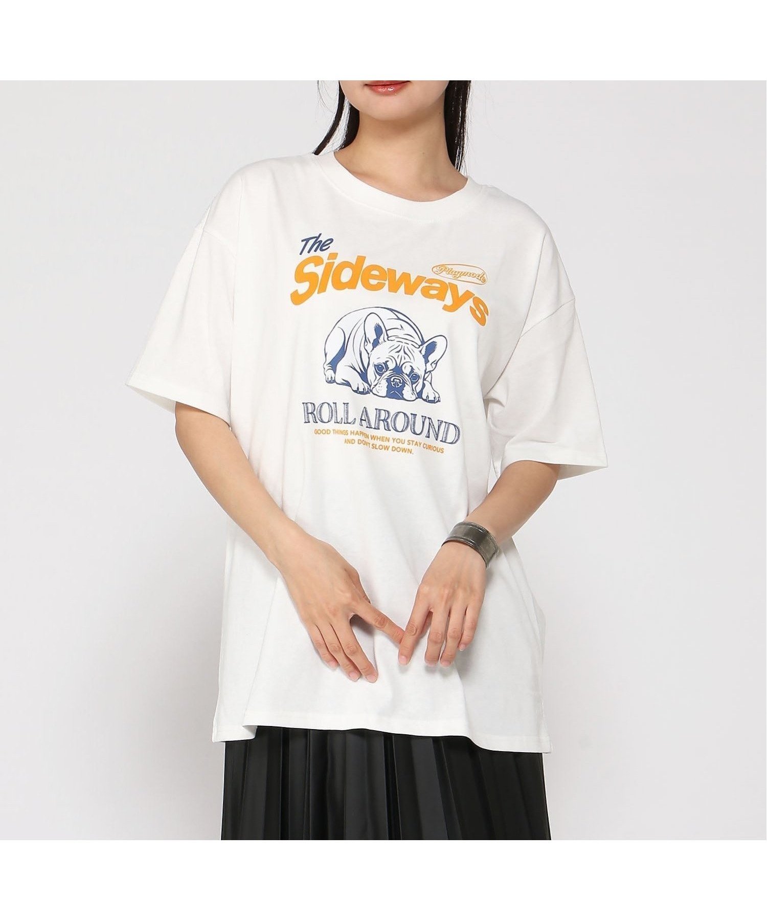 【ジーンズメイト/JEANS MATE】のC-FORT POINT/フレンチブルドッグ Tシャツ カレッジ風 ロゴ レディース アニマル ゆったり ルーズシルエット 大人の最旬トレンドファッション＆コーディネート founy(ファウニー) 　ファッション　Fashion　レディースファッション　Fashion for Women　トップス・カットソー　Cut & Sew Tops　シャツ・ブラウス・オフィスカジュアル　Elegant Blouses & Button-Ups　ロングTシャツ・Tシャツ　Longline T-Shirts & Tees　アニマル　Animal Print　カーゴパンツ　Cargo Pants, Utility Pants　カーディガン　Cardigan, Knitwear　キャップ　Cap, Baseball Cap　キャラクター　Character, Licensed Characters　ジャケット　Jacket, Outerwear　スウェット / スエット　Sweatshirt, Sweatwear　ストライプ　Stripe, Striped Pattern　スニーカー　Sneakers, Trainers　スポーツ　Sports, Activewear　スラックス　Slacks, Dress Pants　セットアップ　Set-Up, Coordinated Outfit　センター　Center, Center Line　デニム　Denim, Jeans Material　定番　Standard, Basic Item　人気　Popular, Best Seller　パーカー　Hoodie, Parka　フレア　Flare, Flared　フレンチ　French, French Style　ブルゾン　Blouson, Bomber Jacket　ベーシック　Basic, Essential　ボーダー　Border, Stripe　ミリタリー　Military, Army Style　リュック　Backpack, Rucksack　リラックス　Relax, Relaxed Fit　 other-1|ID: prp329100004978545 ipo3291000000037309837