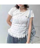 【アズノウアズ プラス/AS KNOW AS plus】の0『レースタイ付き』 裾フリル半袖Tシャツ 大人の最旬トレンドファッション＆コーディネート founy(ファウニー) ファッション Fashion レディースファッション Fashion for Women トップス・カットソー Cut & Sew Tops シャツ・ブラウス・オフィスカジュアル Elegant Blouses & Button-Ups ロングTシャツ・Tシャツ Longline T-Shirts & Tees コンパクト Compact, Small Size デニム Denim, Jeans Material トレンド Trend, Trending Now バランス Balance, Style Balance フリル Frill, Ruffle ボトム Bottoms, Lower Wear 半袖 Short Sleeve, Half Sleeve リボン Ribbon, Bow レース Lace, Lace Fabric 再入荷 Restock / Back in Stock プチプライス・低価格 Affordable / Budget Price おすすめ Recommended / Our Picks 夏 Summer thumbnail オフドット|ID: prp329100004978560 ipo3291000000037309896