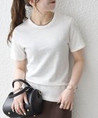 【シップス/SHIPS】のSHIPS any 洗濯機可能 透かし レース 半袖 クルーネック Tシャツ 大人の最旬トレンドファッション＆コーディネート founy(ファウニー) ファッション Fashion レディースファッション Fashion for Women トップス・カットソー Cut & Sew Tops シャツ・ブラウス・オフィスカジュアル Elegant Blouses & Button-Ups ロングTシャツ・Tシャツ Longline T-Shirts & Tees アイレット Eyelet Lace インナー Innerwear 洗える Machine Washable カットソー Cut and Sewn Top コンパクト Compact, Small Size シンプル Simple, Minimal スカラップ Scallop, Scalloped Edge 透かし Cut-Out, Lacework デニム Denim, Jeans Material 半袖 Short Sleeve, Half Sleeve レース Lace, Lace Fabric ワイド Wide, Wide Fit おすすめ Recommended / Our Picks 2026年 2026 2026春夏・S/S Spring/Summer 2026 SS26 thumbnail ホワイト|ID: prp329100004978564 ipo3291000000037309911