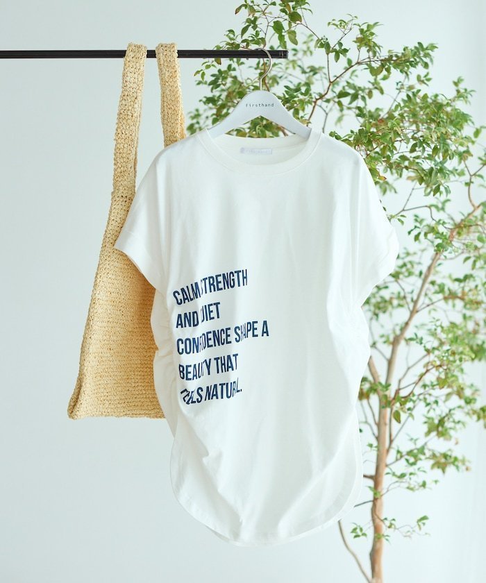 【フリークスストア/FREAK'S STORE】のオーガニックコットン シャーリングロゴ Tシャツ 大人の最旬トレンドファッション＆コーディネート founy(ファウニー) 　ファッション　Fashion　レディースファッション　Fashion for Women　トップス・カットソー　Cut & Sew Tops　シャツ・ブラウス・オフィスカジュアル　Elegant Blouses & Button-Ups　ロングTシャツ・Tシャツ　Longline T-Shirts & Tees　クロップド　Cropped, Short Length　シャーリング　Shirring, Ruched　シューズ　Shoes, Footwear　スラックス　Slacks, Dress Pants　チュニック　Tunic, Long Top　トレンド　Trend, Trending Now　人気　Popular, Best Seller　バランス　Balance, Style Balance　プリント　Print, Printed Pattern　リラックス　Relax, Relaxed Fit　レース　Lace, Lace Fabric　ワイド　Wide, Wide Fit　S/S・春夏　SS, Spring/Summer, Warm Season　おすすめ　Recommended / Our Picks　夏　Summer　2026年　2026　2026春夏・S/S　Spring/Summer 2026 SS26　 other-1|ID: prp329100004978571 ipo3291000000037309936