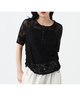 【ジーナシス/JEANASiS】のヘンリーレースSS TEE 大人の最旬トレンドファッション＆コーディネート founy(ファウニー) ファッション Fashion レディースファッション Fashion for Women おすすめ Recommended / Our Picks インナー Innerwear ギャザー Gathered, Ruffled シンプル Simple, Minimal ジャケット Jacket, Outerwear トレンド Trend, Trending Now ビスチェ Bustier, Corset Top ベスト Vest, Waistcoat レース Lace, Lace Fabric 夏 Summer |ID:prp329100004978580