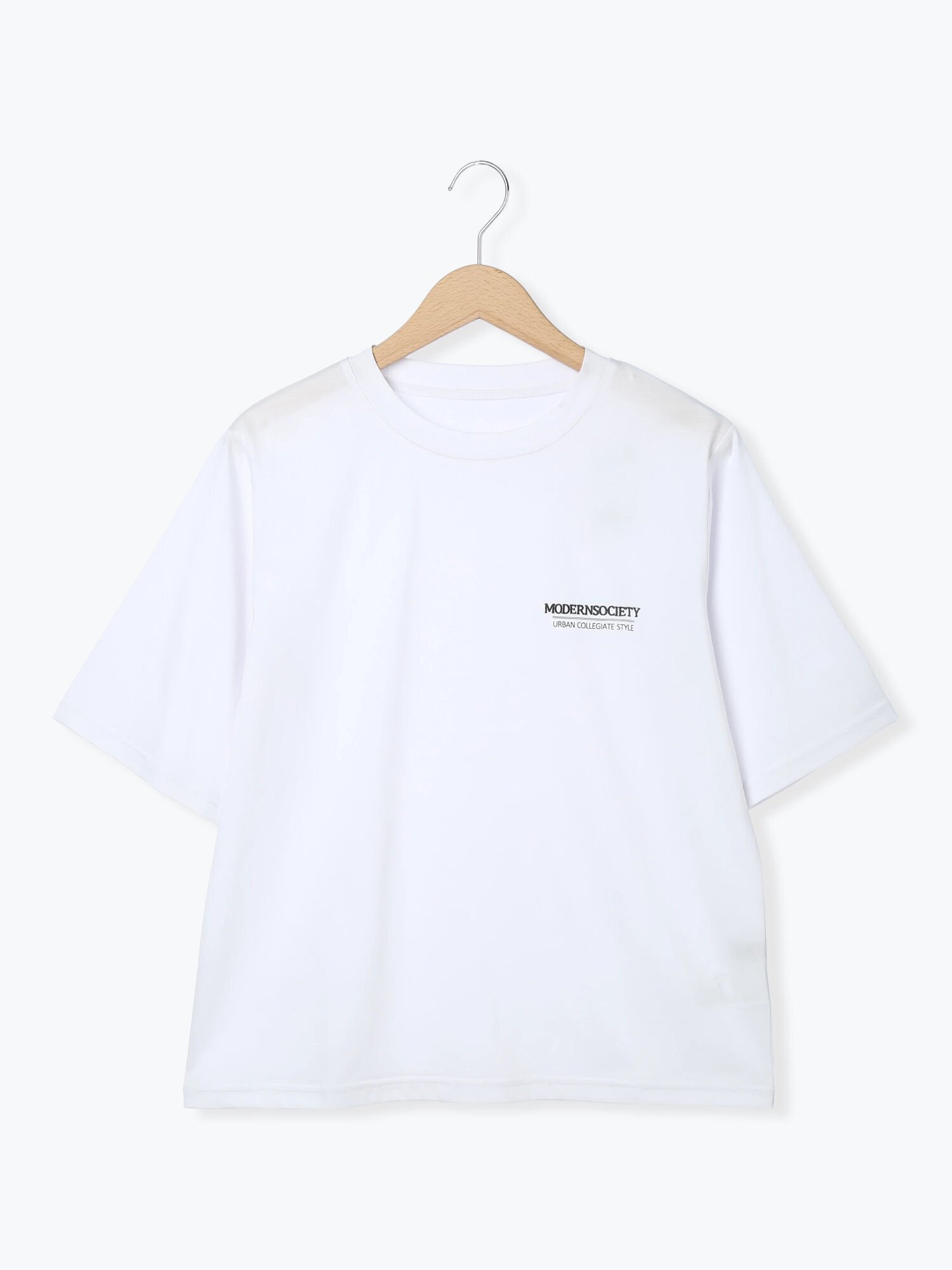 【サマンサモスモス/Samansa Mos2】の刺繍 プリントロゴTシャツ インテリア・キッズ・メンズ・レディースファッション・服の通販 founy(ファウニー) 　ファッション　Fashion　レディースファッション　Fashion for Women　トップス・カットソー　Cut & Sew Tops　シャツ・ブラウス・オフィスカジュアル　Elegant Blouses & Button-Ups　ロングTシャツ・Tシャツ　Longline T-Shirts & Tees　おすすめ　Recommended / Our Picks　スラックス　Slacks, Dress Pants　デニム　Denim, Jeans Material　プリント　Print, Printed Pattern　ベーシック　Basic, Essential　ホワイト|ID: prp329100004978603 ipo3291000000037310059