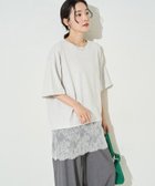 【フリークスストア/FREAK'S STORE】の限定展開 レース ドッキング ビッグシルエット 半袖 Tシャツ 大人の最旬トレンドファッション＆コーディネート founy(ファウニー) ファッション Fashion レディースファッション Fashion for Women トップス・カットソー Cut & Sew Tops シャツ・ブラウス・オフィスカジュアル Elegant Blouses & Button-Ups ロングTシャツ・Tシャツ Longline T-Shirts & Tees 2026年 2026 2026春夏・S/S Spring/Summer 2026 SS26 ドッキング Docking, Mixed Material ビッグ Big, Oversized ボックス Boxy, Box Shape リラックス Relax, Relaxed Fit レース Lace, Lace Fabric 半袖 Short Sleeve, Half Sleeve 夏 Summer S/S・春夏 SS, Spring/Summer, Warm Season thumbnail グレー|ID: prp329100004978614 ipo3291000000037310104