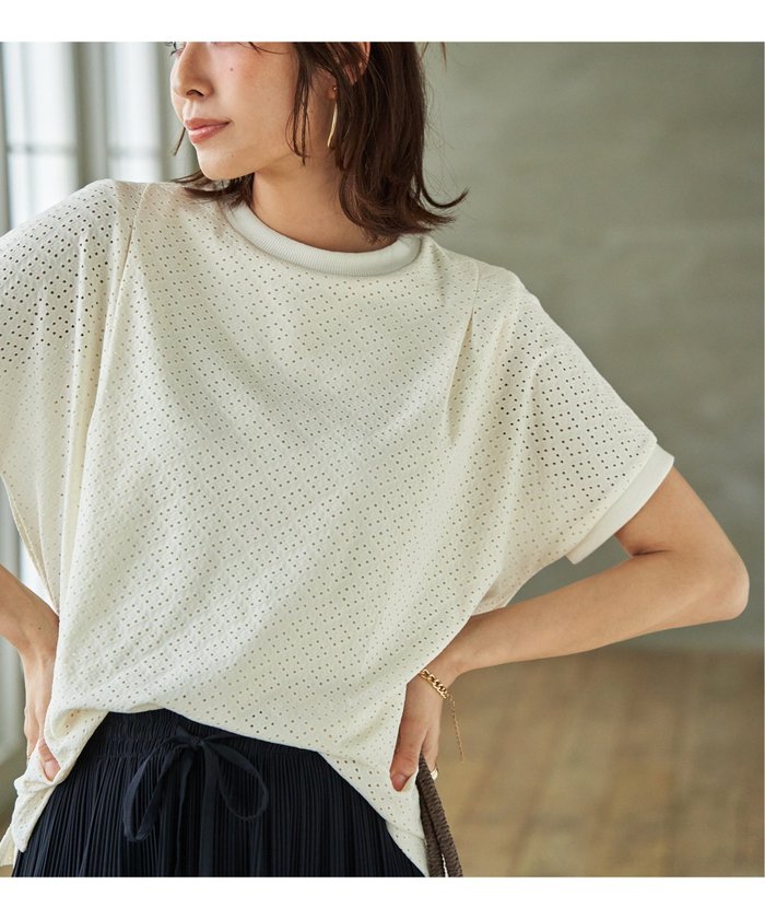 【イッカ/ikka】の【お得だ値】冷感アイレットレースプルオーバー インテリア・キッズ・メンズ・レディースファッション・服の通販 founy(ファウニー) https://founy.com/ ファッション Fashion レディースファッション Fashion for Women トップス・カットソー Cut & Sew Tops カジュアルプルオーバー・ニットトップス Pullovers & Knit Tops / Casual Pullovers シアー Sheer, See-Through シンプル Simple, Minimal ストレッチ Stretch, Stretchy Fabric スリット Slit, Slit Detail ダウン Down, Puffer ボトム Bottoms, Lower Wear モチーフ Motif, Design Theme レース Lace, Lace Fabric ワーク Workwear, Utility Style 夏 Summer エレガント 上品 Elegant |ID: prp329100004978617 ipo3291000000037310119