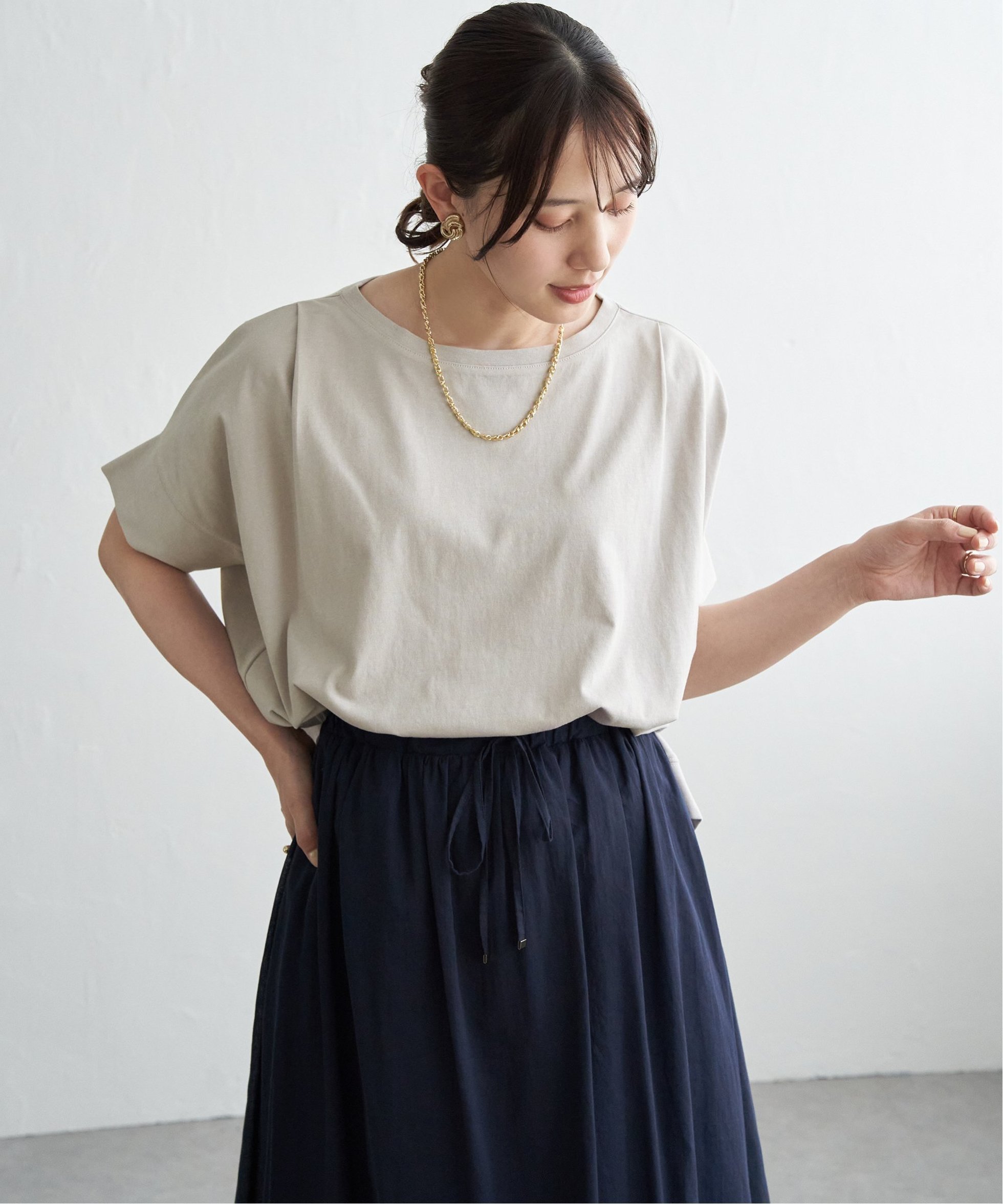 【イッカ/ikka】の【お得だ値】冷感ショルダータックプルオーバー インテリア・キッズ・メンズ・レディースファッション・服の通販 founy(ファウニー) 　ファッション　Fashion　レディースファッション　Fashion for Women　トップス・カットソー　Cut & Sew Tops　カジュアルプルオーバー・ニットトップス　Pullovers & Knit Tops / Casual Pullovers　ショルダー　Shoulder, Shoulder Strap　シンプル　Simple, Minimal　ダウン　Down, Puffer　フォルム　Silhouette, Form　ボトム　Bottoms, Lower Wear　ワンポイント　One Point, Statement Accent　夏　Summer　ベージュ|ID: prp329100004978618 ipo3291000000037310129