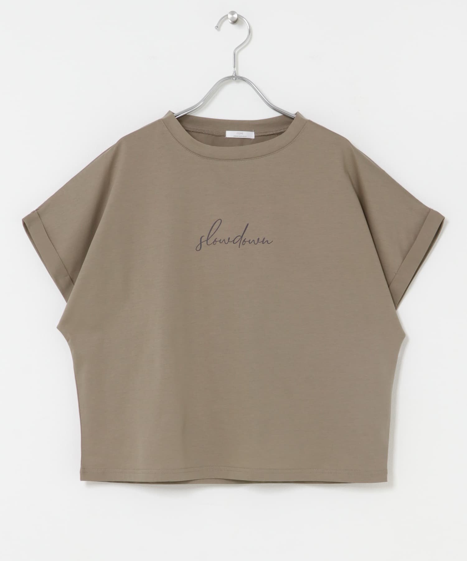 【アイテムズアーバンリサーチ/ITEMS URBAN RESEARCH】の『接触冷感/UVカット』シルケット半袖プリントTシャツ(楽着シリーズ) インテリア・キッズ・メンズ・レディースファッション・服の通販 founy(ファウニー) 　ファッション　Fashion　レディースファッション　Fashion for Women　トップス・カットソー　Cut & Sew Tops　シャツ・ブラウス・オフィスカジュアル　Elegant Blouses & Button-Ups　ロングTシャツ・Tシャツ　Longline T-Shirts & Tees　2026年　2026　2026春夏・S/S　Spring/Summer 2026 SS26　インナー　Innerwear　カーディガン　Cardigan, Knitwear　シルケット　Silket, Silky Cotton　シンプル　Simple, Minimal　ジャケット　Jacket, Outerwear　プリント　Print, Printed Pattern　エレガント 上品　Elegant　半袖　Short Sleeve, Half Sleeve　夏　Summer　S/S・春夏　SS, Spring/Summer, Warm Season　モカ|ID: prp329100004978619 ipo3291000000037310133