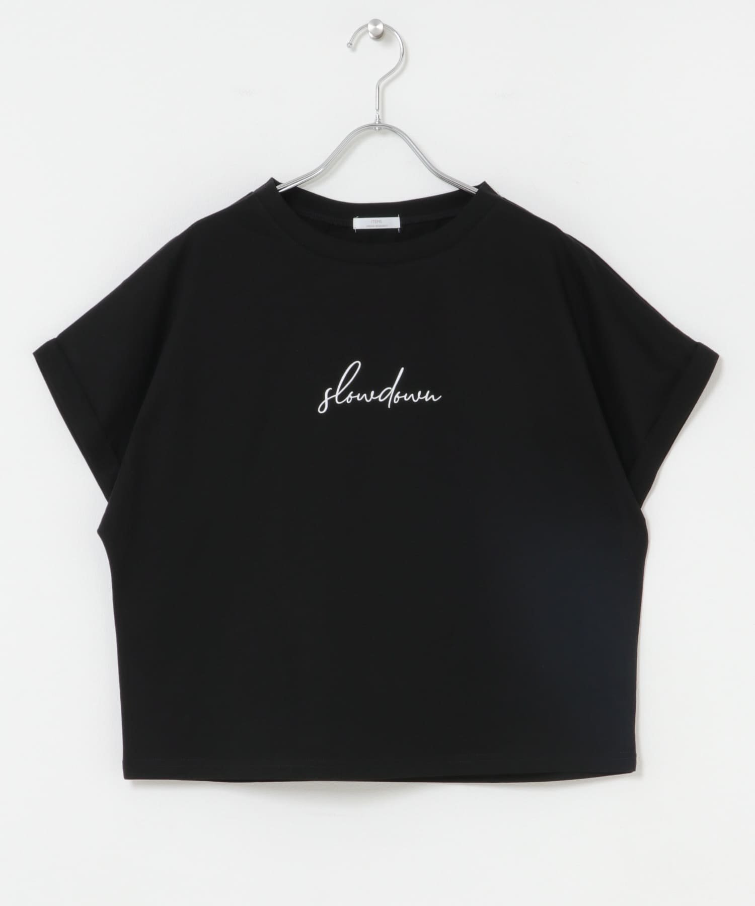 【アイテムズアーバンリサーチ/ITEMS URBAN RESEARCH】の『接触冷感/UVカット』シルケット半袖プリントTシャツ(楽着シリーズ) インテリア・キッズ・メンズ・レディースファッション・服の通販 founy(ファウニー) 　ファッション　Fashion　レディースファッション　Fashion for Women　トップス・カットソー　Cut & Sew Tops　シャツ・ブラウス・オフィスカジュアル　Elegant Blouses & Button-Ups　ロングTシャツ・Tシャツ　Longline T-Shirts & Tees　2026年　2026　2026春夏・S/S　Spring/Summer 2026 SS26　インナー　Innerwear　カーディガン　Cardigan, Knitwear　シルケット　Silket, Silky Cotton　シンプル　Simple, Minimal　ジャケット　Jacket, Outerwear　プリント　Print, Printed Pattern　エレガント 上品　Elegant　半袖　Short Sleeve, Half Sleeve　夏　Summer　S/S・春夏　SS, Spring/Summer, Warm Season　ブラック|ID: prp329100004978619 ipo3291000000037310135