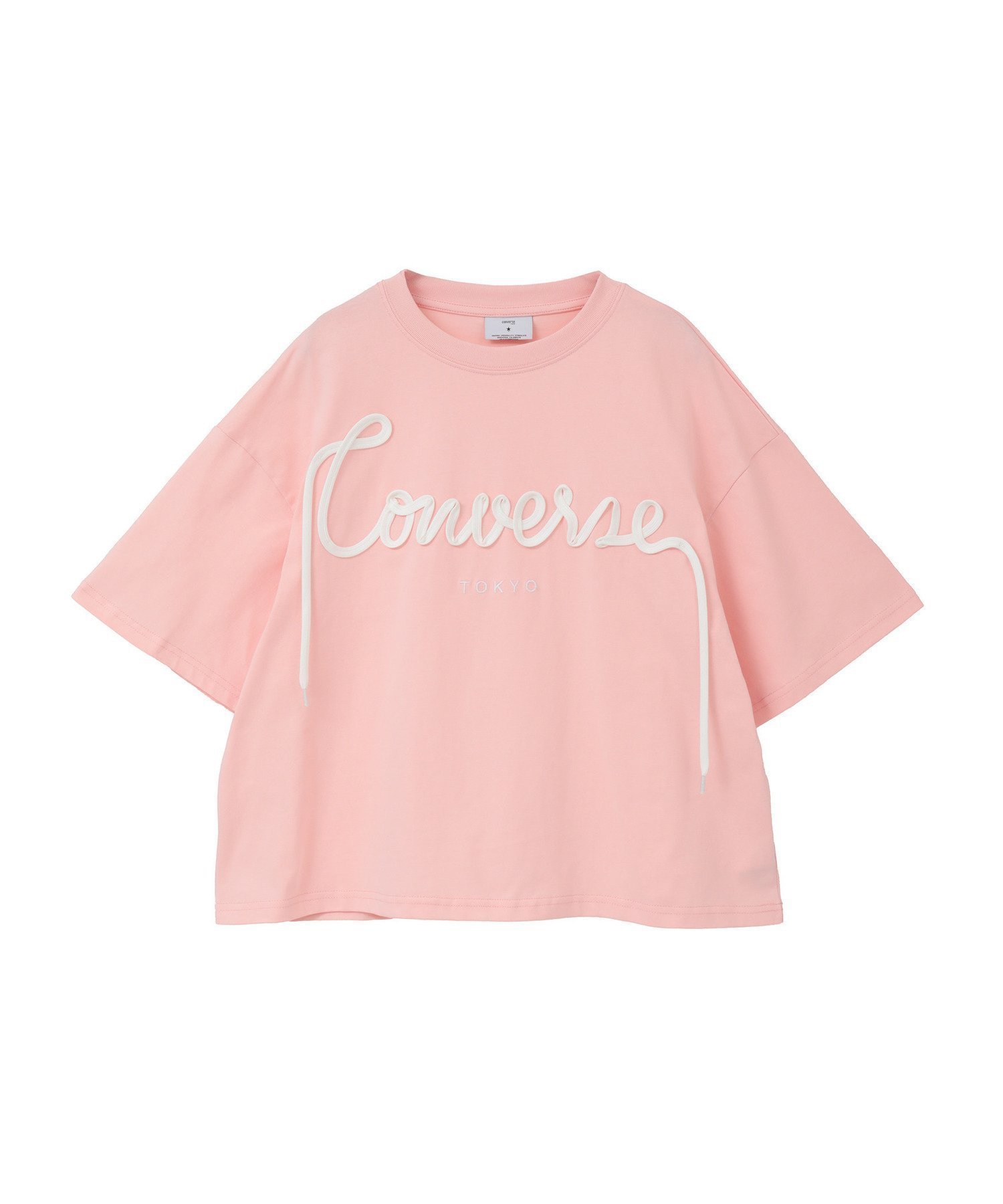 【コンバーストウキョウ/CONVERSE TOKYO】のSPINDLE LOGO SHORT TEE インテリア・キッズ・メンズ・レディースファッション・服の通販 founy(ファウニー) 　ファッション　Fashion　レディースファッション　Fashion for Women　インナー　Innerwear　カーディガン　Cardigan, Knitwear　ショルダー　Shoulder, Shoulder Strap　ショート　Short, Short Length　スピンドル　Spindle, Drawcord　スラックス　Slacks, Dress Pants　デニム　Denim, Jeans Material　ドロップ　Drop Shoulder, Dropped Style　パーカー　Hoodie, Parka　ボックス　Boxy, Box Shape　ロング　Long, Long-Length　ピンク|ID: prp329100004978620 ipo3291000000037310138