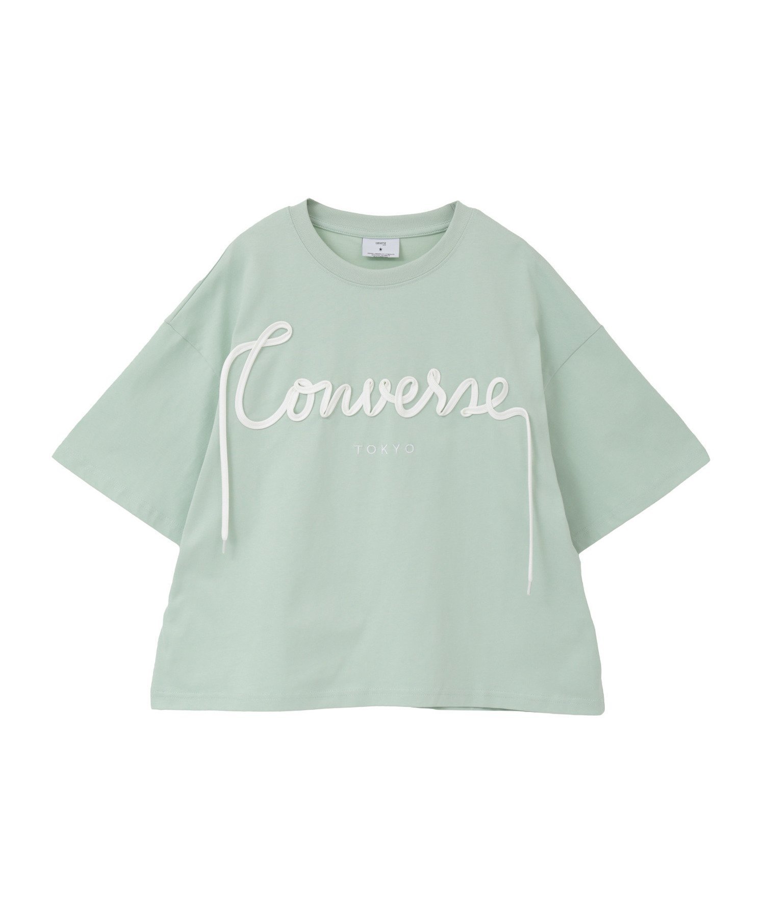 【コンバーストウキョウ/CONVERSE TOKYO】のSPINDLE LOGO SHORT TEE インテリア・キッズ・メンズ・レディースファッション・服の通販 founy(ファウニー) 　ファッション　Fashion　レディースファッション　Fashion for Women　インナー　Innerwear　カーディガン　Cardigan, Knitwear　ショルダー　Shoulder, Shoulder Strap　ショート　Short, Short Length　スピンドル　Spindle, Drawcord　スラックス　Slacks, Dress Pants　デニム　Denim, Jeans Material　ドロップ　Drop Shoulder, Dropped Style　パーカー　Hoodie, Parka　ボックス　Boxy, Box Shape　ロング　Long, Long-Length　ミント|ID: prp329100004978620 ipo3291000000037310139