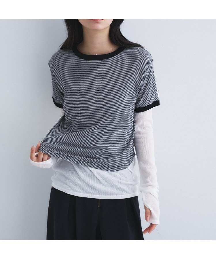 【その他のブランド/Other】のsheer ringer tee インテリア・キッズ・メンズ・レディースファッション・服の通販 founy(ファウニー) 　ファッション　Fashion　レディースファッション　Fashion for Women　インナー　Innerwear　キャミワンピース　Cami Dress, Slip Dress　コンパクト　Compact, Small Size　シアー　Sheer, See-Through　シンプル　Simple, Minimal　スマート　Smart, Elegant　フィット　Fit, Slim Fit　ラウンド　Round, Round Neck　おすすめ　Recommended / Our Picks　ブラック|ID: prp329100004978626 ipo3291000000037310167