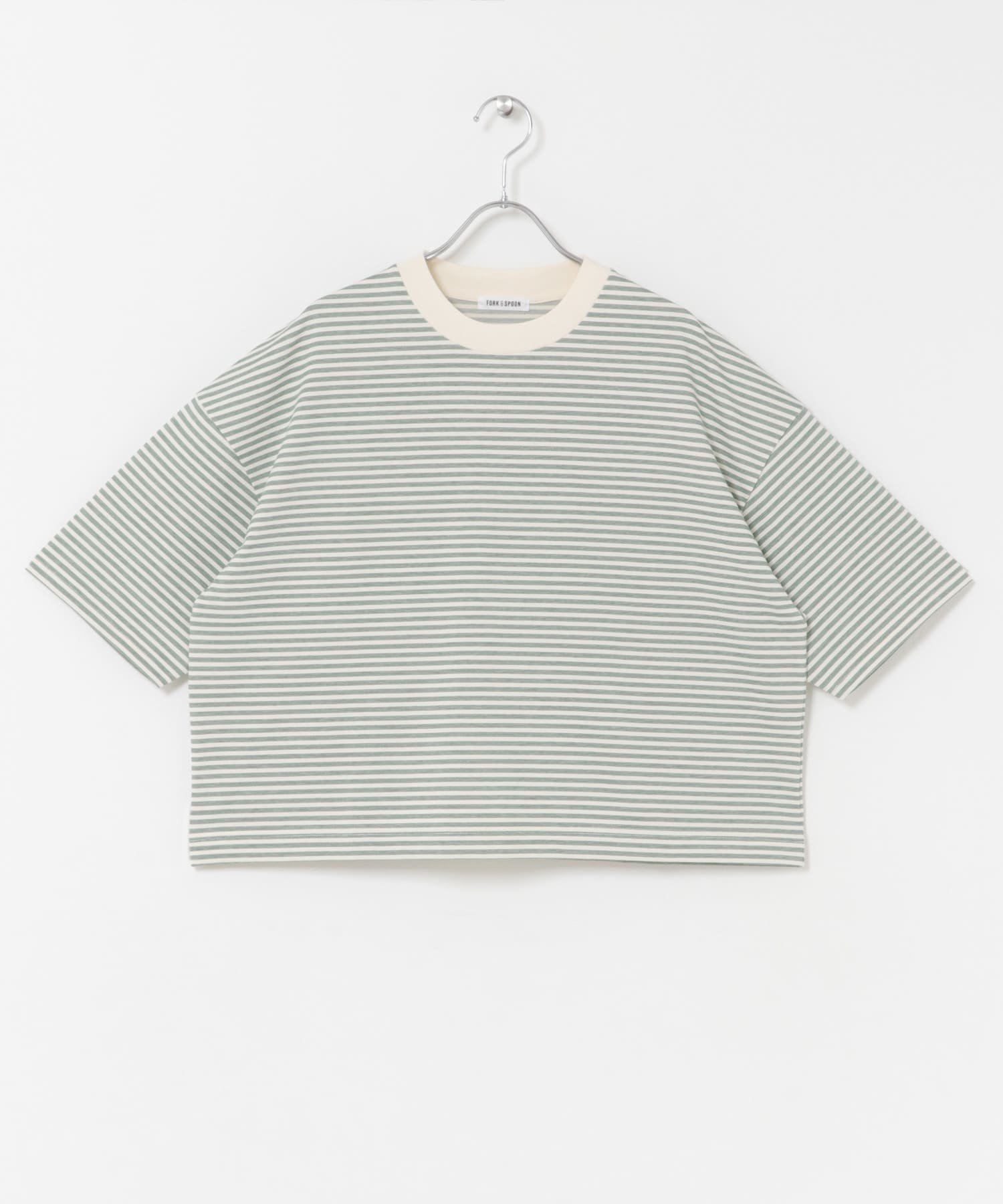 【アーバンリサーチ ドアーズ/URBAN RESEARCH DOORS】のFORK SPOON マルチボーダーTシャツ インテリア・キッズ・メンズ・レディースファッション・服の通販 founy(ファウニー) 　ファッション　Fashion　レディースファッション　Fashion for Women　トップス・カットソー　Cut & Sew Tops　シャツ・ブラウス・オフィスカジュアル　Elegant Blouses & Button-Ups　ロングTシャツ・Tシャツ　Longline T-Shirts & Tees　2026年　2026　2026春夏・S/S　Spring/Summer 2026 SS26　ベーシック　Basic, Essential　ボーダー　Border, Stripe　夏　Summer　定番　Standard, Basic Item　S/S・春夏　SS, Spring/Summer, Warm Season　グリーン|ID: prp329100004978636 ipo3291000000037310209
