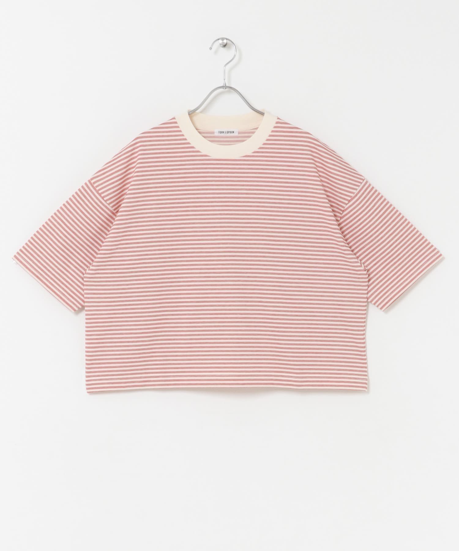 【アーバンリサーチ ドアーズ/URBAN RESEARCH DOORS】のFORK SPOON マルチボーダーTシャツ インテリア・キッズ・メンズ・レディースファッション・服の通販 founy(ファウニー) 　ファッション　Fashion　レディースファッション　Fashion for Women　トップス・カットソー　Cut & Sew Tops　シャツ・ブラウス・オフィスカジュアル　Elegant Blouses & Button-Ups　ロングTシャツ・Tシャツ　Longline T-Shirts & Tees　2026年　2026　2026春夏・S/S　Spring/Summer 2026 SS26　ベーシック　Basic, Essential　ボーダー　Border, Stripe　夏　Summer　定番　Standard, Basic Item　S/S・春夏　SS, Spring/Summer, Warm Season　レッド|ID: prp329100004978636 ipo3291000000037310210