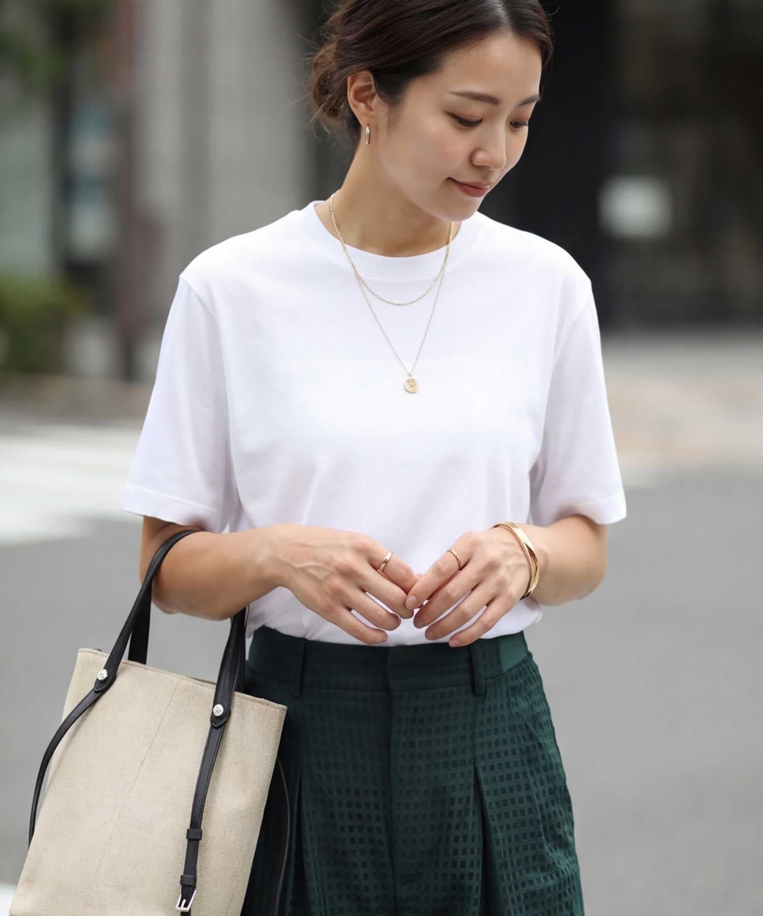 【スタイルデリ/STYLE DELI】の薄手スムースクルーネックTシャツ インテリア・キッズ・メンズ・レディースファッション・服の通販 founy(ファウニー) 　ファッション　Fashion　レディースファッション　Fashion for Women　トップス・カットソー　Cut & Sew Tops　シャツ・ブラウス・オフィスカジュアル　Elegant Blouses & Button-Ups　ロングTシャツ・Tシャツ　Longline T-Shirts & Tees　イエロー　Yellow　インナー　Innerwear　カーディガン　Cardigan, Knitwear　サロペット　Overalls, Salopette　ショルダー　Shoulder, Shoulder Strap　ジャケット　Jacket, Outerwear　ストレート　Straight, Straight Cut　スリット　Slit, Slit Detail　ドロップ　Drop Shoulder, Dropped Style　定番　Standard, Basic Item　なめらか　Smooth, Silky Texture　バランス　Balance, Style Balance　パステル　Pastel, Soft Color　半袖　Short Sleeve, Half Sleeve　無地　Plain, Solid Color　おすすめ　Recommended / Our Picks　夏　Summer　エレガント 上品　Elegant　ホワイト|ID: prp329100004978650 ipo3291000000037310258