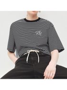 【ミラオーウェン/Mila Owen】のハイラインモノグラムTシャツ 大人の最旬トレンドファッション＆コーディネート founy(ファウニー) ファッション Fashion レディースファッション Fashion for Women トップス・カットソー Cut & Sew Tops シャツ・ブラウス・オフィスカジュアル Elegant Blouses & Button-Ups ロングTシャツ・Tシャツ Longline T-Shirts & Tees スマート Smart, Elegant プリント Print, Printed Pattern ラバー Rubber, Rubber Sole thumbnail BLK[009]|ID: prp329100004978667 ipo3291000000037310322