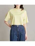 【ミラオーウェン/Mila Owen】のハイラインモノグラムTシャツ 大人の最旬トレンドファッション＆コーディネート founy(ファウニー) ファッション Fashion レディースファッション Fashion for Women トップス・カットソー Cut & Sew Tops シャツ・ブラウス・オフィスカジュアル Elegant Blouses & Button-Ups ロングTシャツ・Tシャツ Longline T-Shirts & Tees スマート Smart, Elegant プリント Print, Printed Pattern ラバー Rubber, Rubber Sole thumbnail LIME[022]|ID: prp329100004978667 ipo3291000000037310323