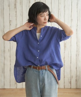 【エルビーシー/LBC】のリネンコットン5分袖シャツ 大人の最旬トレンドファッション＆コーディネート founy(ファウニー) ファッション Fashion レディースファッション Fashion for Women トップス・カットソー Cut & Sew Tops シャツ・ブラウス・オフィスカジュアル Elegant Blouses & Button-Ups シンプル Simple, Minimal ダメージ Distressed, Destroyed トレンド Trend, Trending Now リネン Linen, Linen Fabric 夏 Summer 長袖 Long Sleeve, Full Sleeve |ID:prp329100004978670