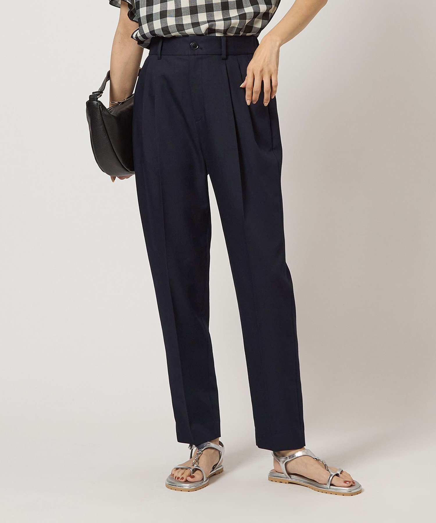 【ユナイテッドアローズ/UNITED ARROWS】のsize SHORT/TALLあり キチントボトムス タック スリム パンツ インテリア・キッズ・メンズ・レディースファッション・服の通販 founy(ファウニー) 　ファッション　Fashion　レディースファッション　Fashion for Women　パンツ　Pants & Trousers　イエロー　Yellow　オケージョン　Occasion Wear　シャンブレー　Chambray, Denim-Like Fabric　シューズ　Shoes, Footwear　ジャケット　Jacket, Outerwear　ストレッチ　Stretch, Stretchy Fabric　スリム　Slim, Slim Fit　ダブル　Double, Double-Breasted　バランス　Balance, Style Balance　フォーマル　Formal, Dressy　フラット　Flat, Flat Shoes　ロング　Long, Long-Length　楽ちん　Easy Fit, Comfortable　アウトレット　Outlet / Clearance　おすすめ　Recommended / Our Picks　セレモニー　Ceremony　入学式　Entrance Ceremony　卒業式　Graduation Ceremony　NAVY|ID: prp329100004978672 ipo3291000000037310377