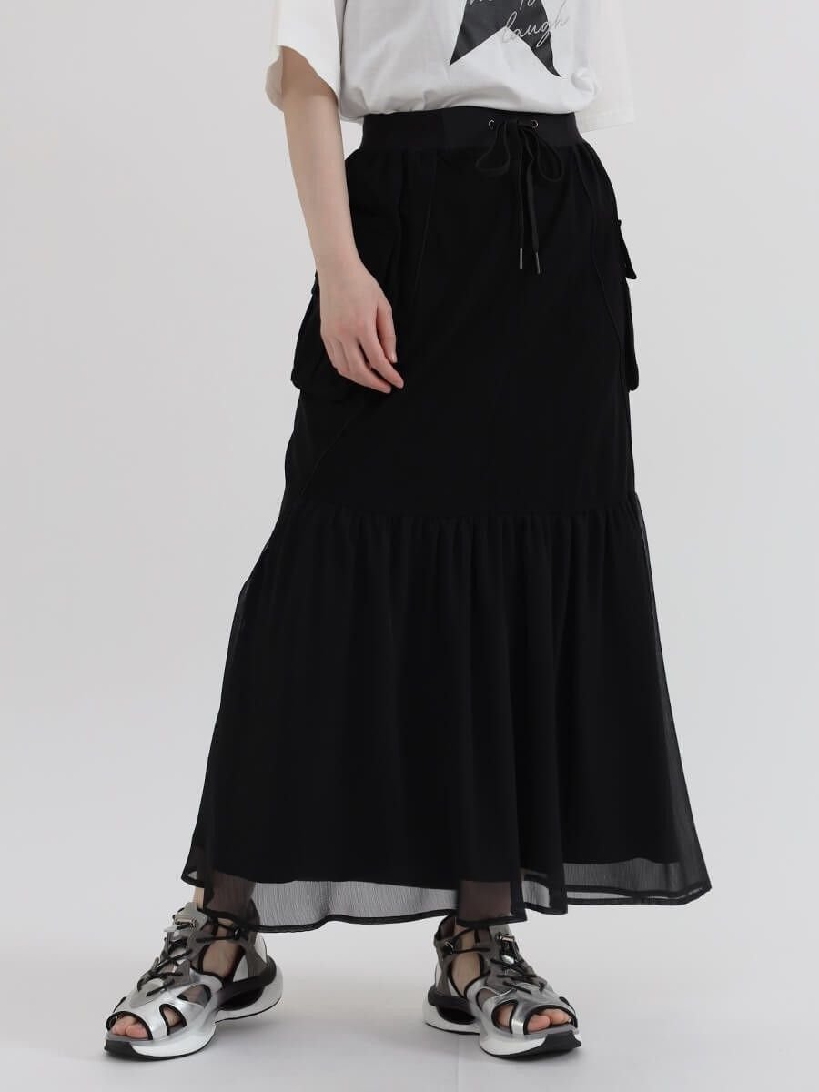 【ラシュッド/LASUD】のシフォン切替マーメイドスカート 大人の最旬トレンドファッション＆コーディネート founy(ファウニー) 　ファッション　Fashion　レディースファッション　Fashion for Women　スカート　Skirts　シフォン　Chiffon, Lightweight Fabric　ポケット　Pocket, Pocket Detail　マーメイド　Mermaid, Fishtail Silhouette　切替　Switching, Contrast Panel　 other-1|ID: prp329100004978681 ipo3291000000037310414