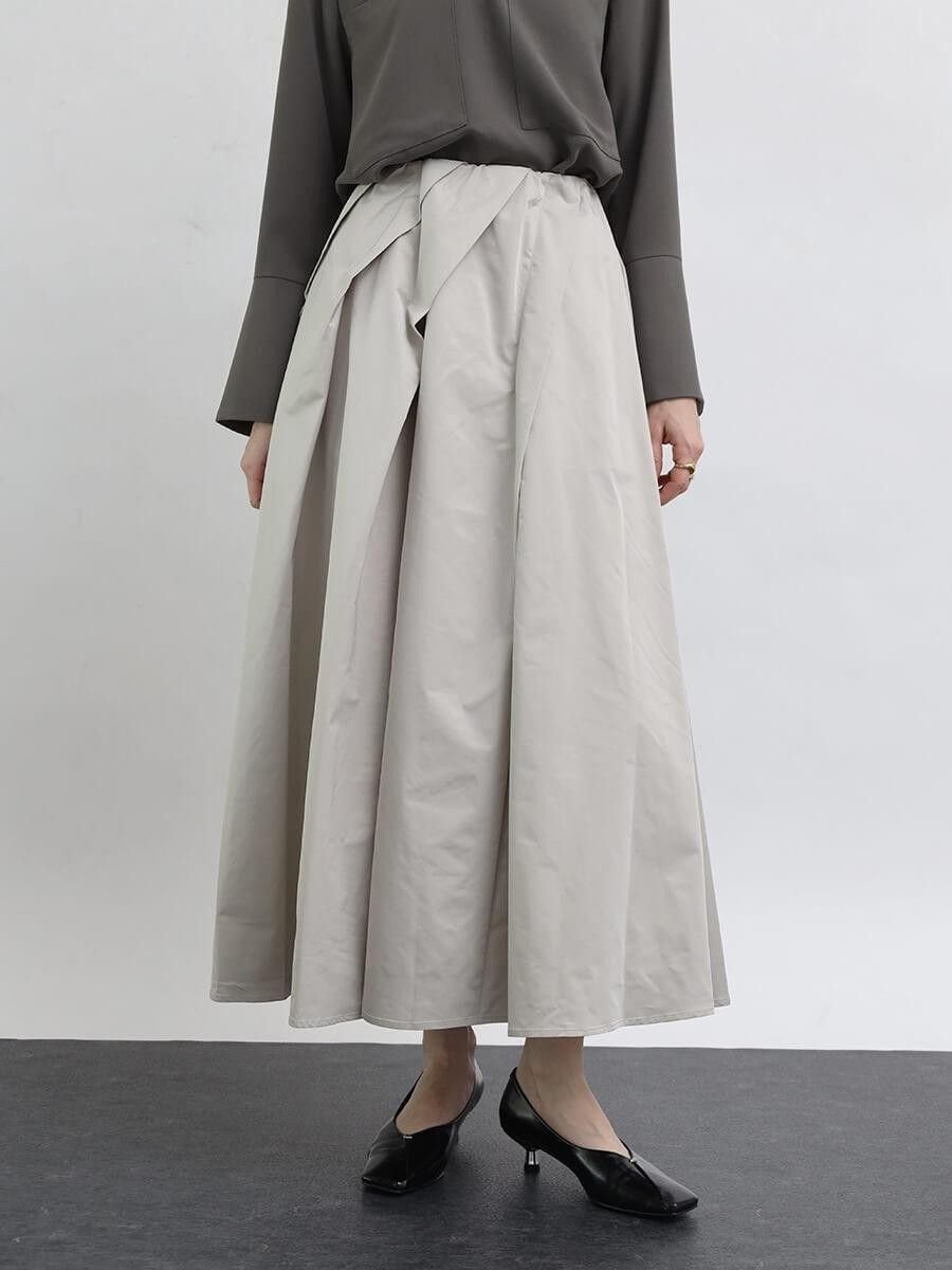【ラシュッド/LASUD】のセミフレアタックデザインスカート インテリア・キッズ・メンズ・レディースファッション・服の通販 founy(ファウニー) 　ファッション　Fashion　レディースファッション　Fashion for Women　スカート　Skirts　スタイリッシュ　Stylish, Fashionable　タフタ　Taffeta, Structured Fabric　フレア　Flare, Flared　エレガント 上品　Elegant　アイボリー|ID: prp329100004978692 ipo3291000000037310448
