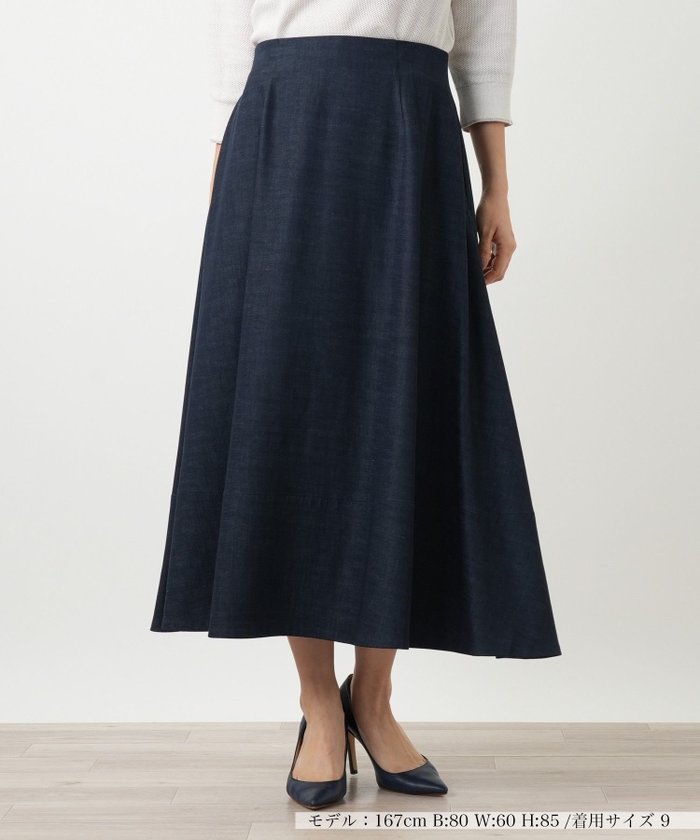【レリアン/LEILIAN】のデニムフレアスカート インテリア・キッズ・メンズ・レディースファッション・服の通販 founy(ファウニー) https://founy.com/ ファッション Fashion レディースファッション Fashion for Women スカート Skirts Aライン・フレアスカート A-Line & Flared Skirts ウォッシャブル Machine Washable デニム Denim, Jeans Material フレア Flare, Flared ポケット Pocket, Pocket Detail エレガント 上品 Elegant 夏 Summer |ID: prp329100004978703 ipo3291000000037310481