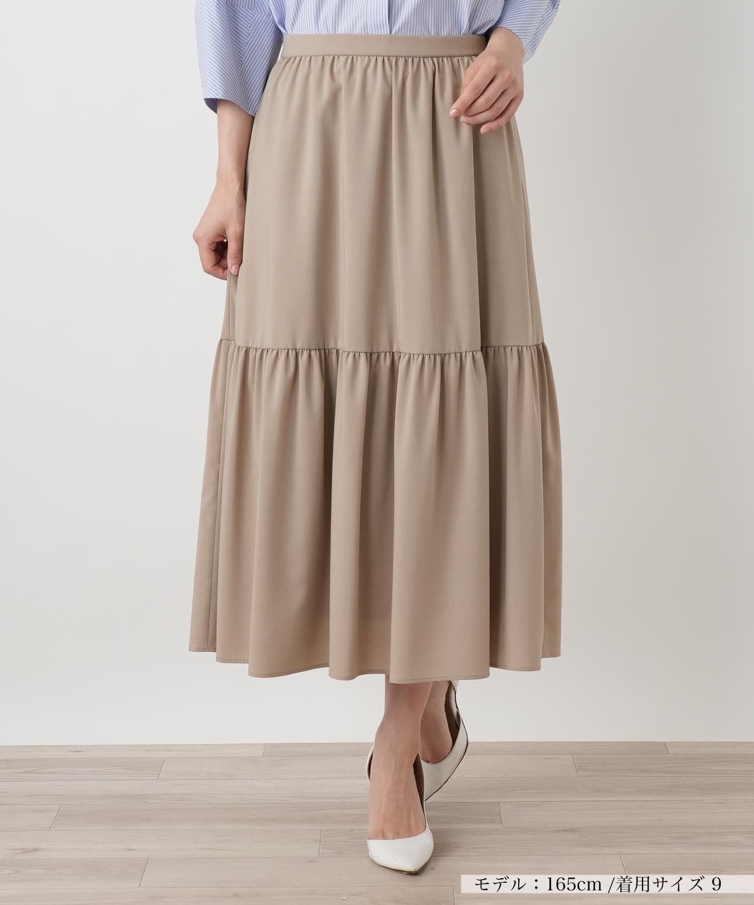 【レリアン/LEILIAN】のティアードロングスカート【BOURGE】 インテリア・キッズ・メンズ・レディースファッション・服の通販 founy(ファウニー) 　ファッション　Fashion　レディースファッション　Fashion for Women　スカート　Skirts　ロングスカート　Long Skirts / Maxi & Midi Skirts　カットソー　Cut and Sewn Top　セットアップ　Set-Up, Coordinated Outfit　ティアード　Tiered, Tiered Style　フィット　Fit, Slim Fit　フロント　Front, Front Design　ベスト　Vest, Waistcoat　ポケット　Pocket, Pocket Detail　ロング　Long, Long-Length　夏　Summer　キャメル|ID: prp329100004978705 ipo3291000000037310489