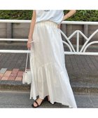 【ルージュヴィフラクレ/Rouge vif la cle】のコットンボイルスモッキングマキシスカート 大人の最旬トレンドファッション＆コーディネート founy(ファウニー) ファッション Fashion レディースファッション Fashion for Women スカート Skirts インド Indian Textile エアリー Airy Texture サマー Summer, Summer Style スモッキング Smocking, Gathered Stitching ティアードスカート Tiered Skirt, Flounced Skirt thumbnail ホワイト|ID: prp329100004978747 ipo3291000000037310627