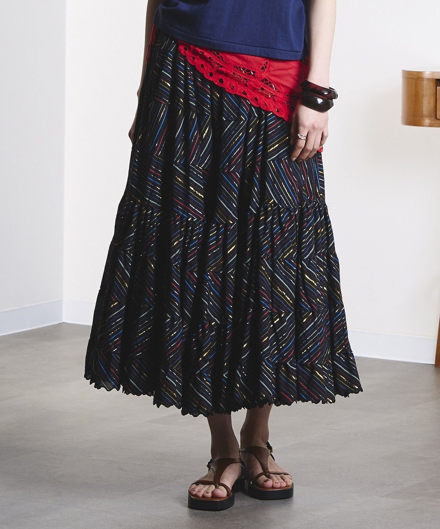 【ローズバッド/ROSE BUD】のmag.byc/STRIPE CIRCLE SKIRT 大人の最旬トレンドファッション＆コーディネート founy(ファウニー) 　ファッション　Fashion　レディースファッション　Fashion for Women　スカート　Skirts　アクセサリー　Fashion Accessories　インド　Indian Textile　サンダル　Sandals, Summer Shoes　シンプル　Simple, Minimal　ストライプ　Stripe, Striped Pattern　スニーカー　Sneakers, Trainers　タンク　Tank Top, Sleeveless Top　時計　Watch, Wristwatch　ネップ　Nepp, Slub Yarn　フレア　Flare, Flared　ランダム　Random, Irregular　リラックス　Relax, Relaxed Fit　おすすめ　Recommended / Our Picks　夏　Summer　 other-1|ID: prp329100004978769 ipo3291000000037310700