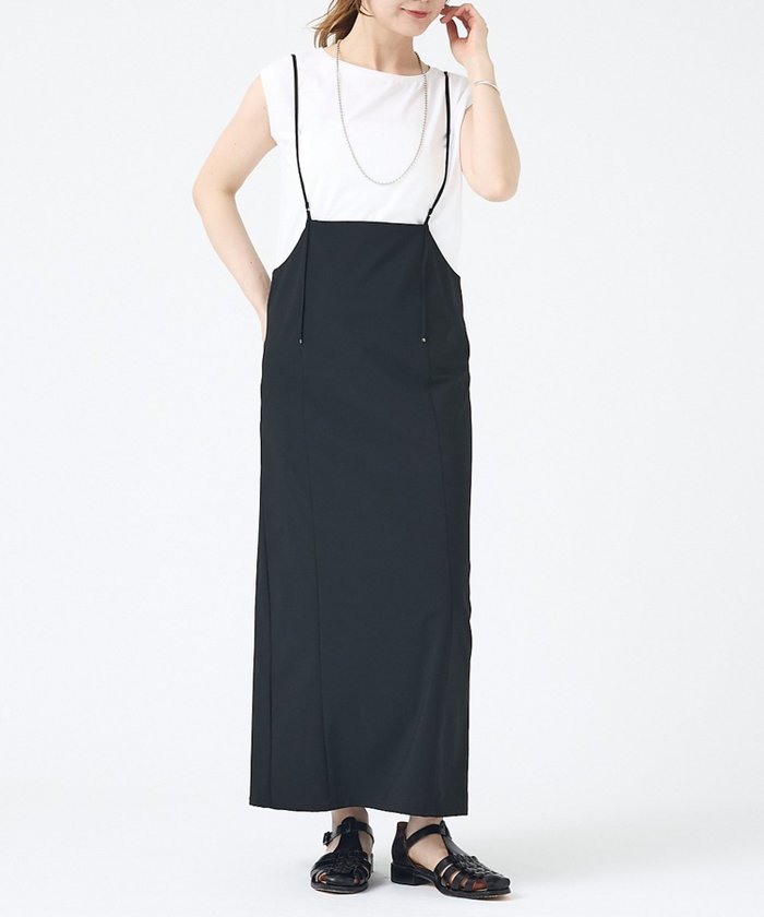 【ルージュヴィフラクレ/Rouge vif la cle】の【2点セット】【細見え】フレンチスリーブTシャツ*サスペンダースカート/キャミワ インテリア・キッズ・メンズ・レディースファッション・服の通販 founy(ファウニー) https://founy.com/ ファッション Fashion レディースファッション Fashion for Women スカート Skirts インナー Innerwear キャミワンピース Cami Dress, Slip Dress サスペンダー Suspenders, Braces サマー Summer, Summer Style サンダル Sandals, Summer Shoes スリーブ Sleeve, Long Sleeve / Short Sleeve タンク Tank Top, Sleeveless Top バランス Balance, Style Balance フレンチ French, French Style ラップ Wrap, Wrap Design 夏 Summer |ID: prp329100004978798 ipo3291000000037310789