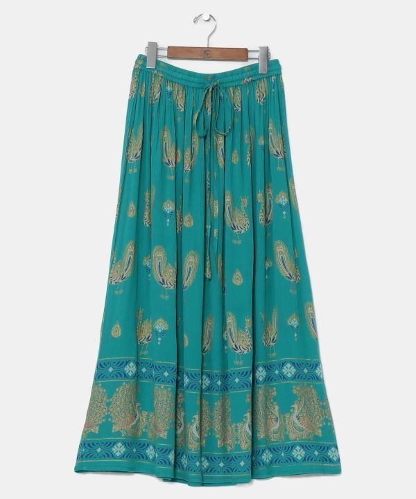 【アミナコレクション/Amina Collection】の【チャイハネ】ヨウエンスカート インテリア・キッズ・メンズ・レディースファッション・服の通販 founy(ファウニー) 　ファッション　Fashion　レディースファッション　Fashion for Women　スカート　Skirts　インド　Indian Textile　プリント　Print, Printed Pattern　モチーフ　Motif, Design Theme　ロング　Long, Long-Length　グリーン|ID: prp329100004978799 ipo3291000000037310795